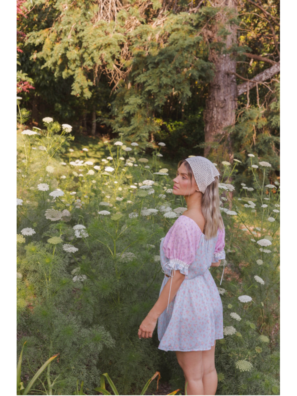 Coven & Co Floral Puff Sleeve Peasant Mini Dress Size XL Blue Pink Ethical Boho